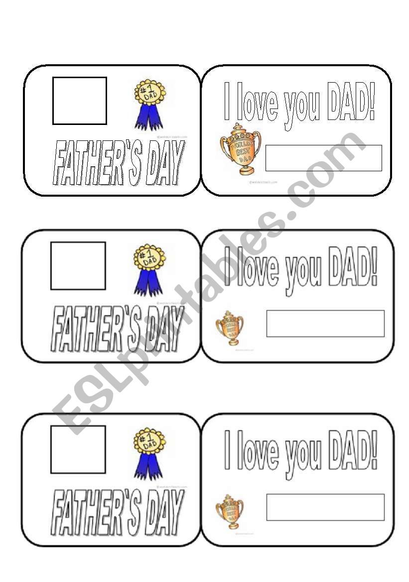 Father`s day ID CARD worksheet